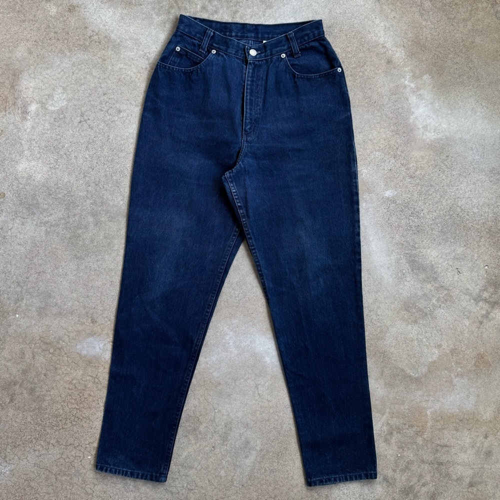 Vintage Dark Wash High-Waisted Tapered Jeans